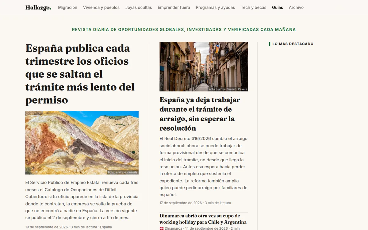 Hallazgo home page